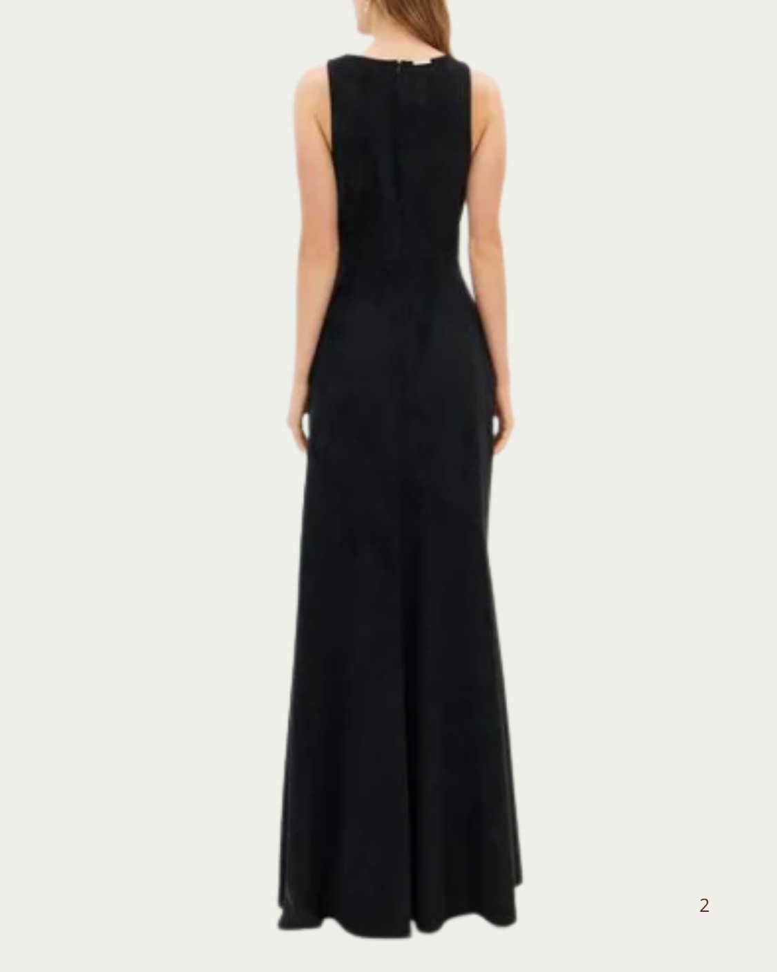 Vestido Longo Preto Lança Perfume em Suede Sem Mangas Elegante