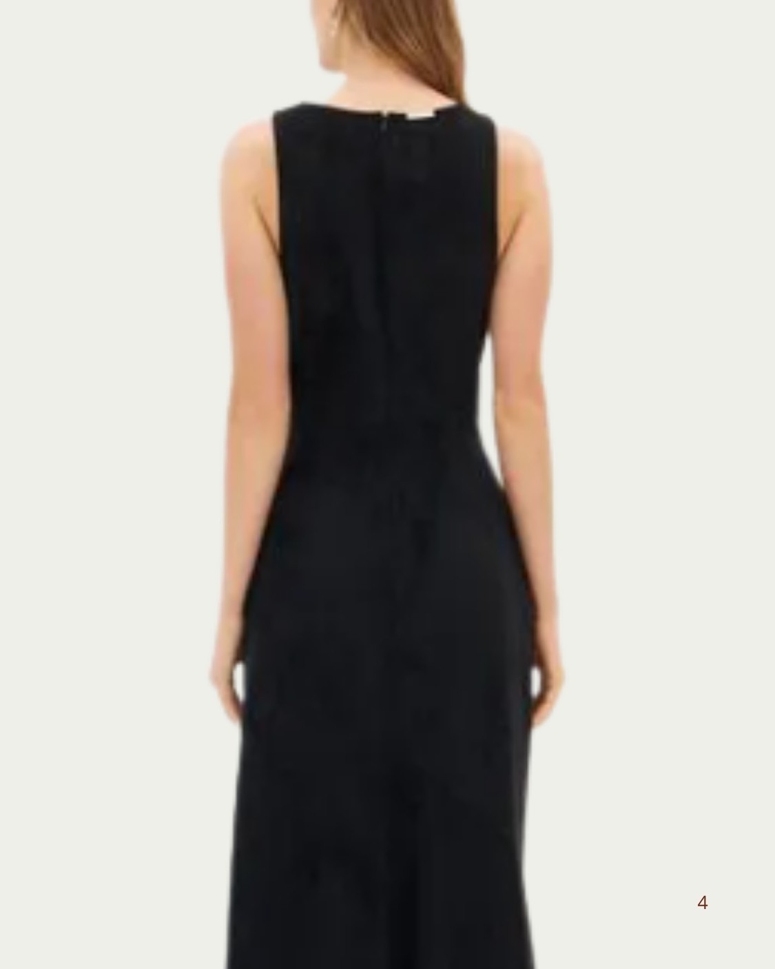 Vestido Longo Preto Lança Perfume em Suede Sem Mangas Elegante