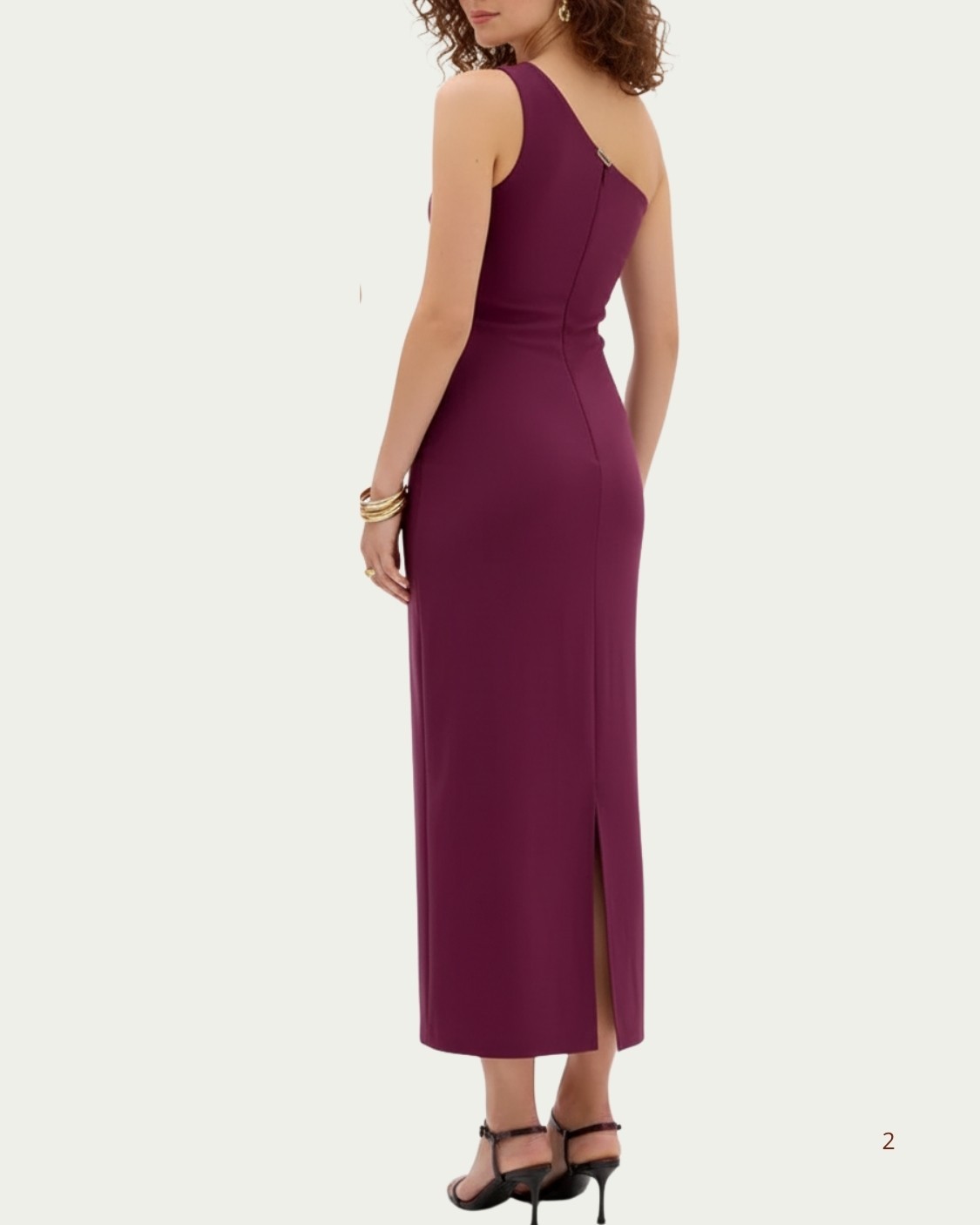 Vestido Midi Lança Perfume Intense Plum em Viscose com Ombro Único