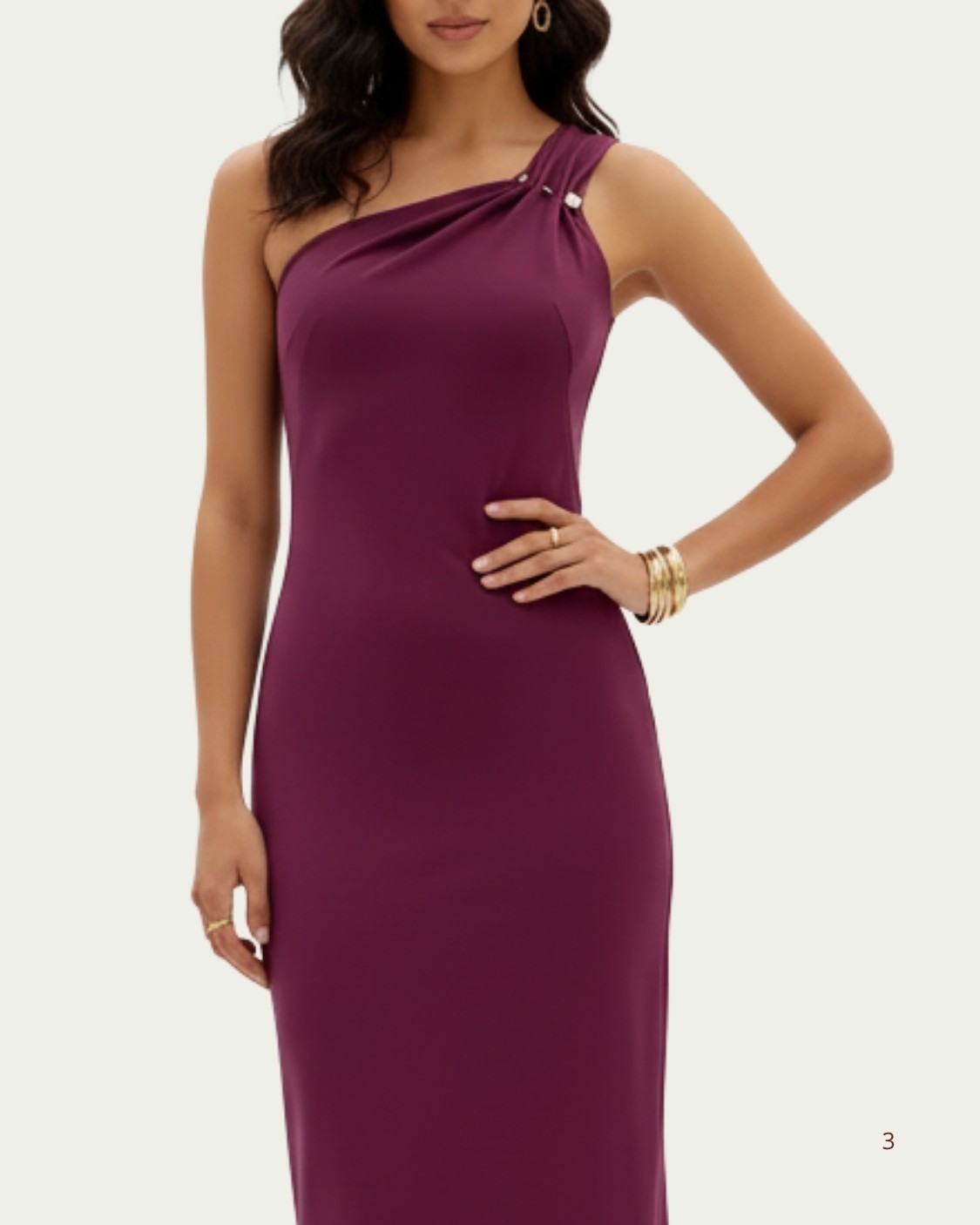 Vestido Midi Lança Perfume Intense Plum em Viscose com Ombro Único
