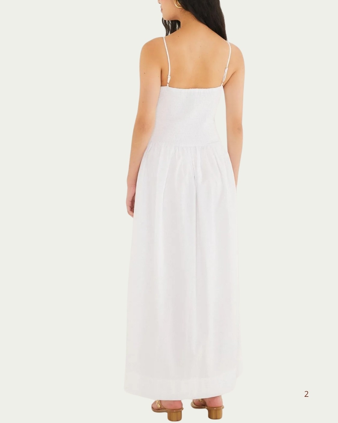Vestido Longo Farm Detalhe Amarração Branco em Algodão com Recorte Frontal