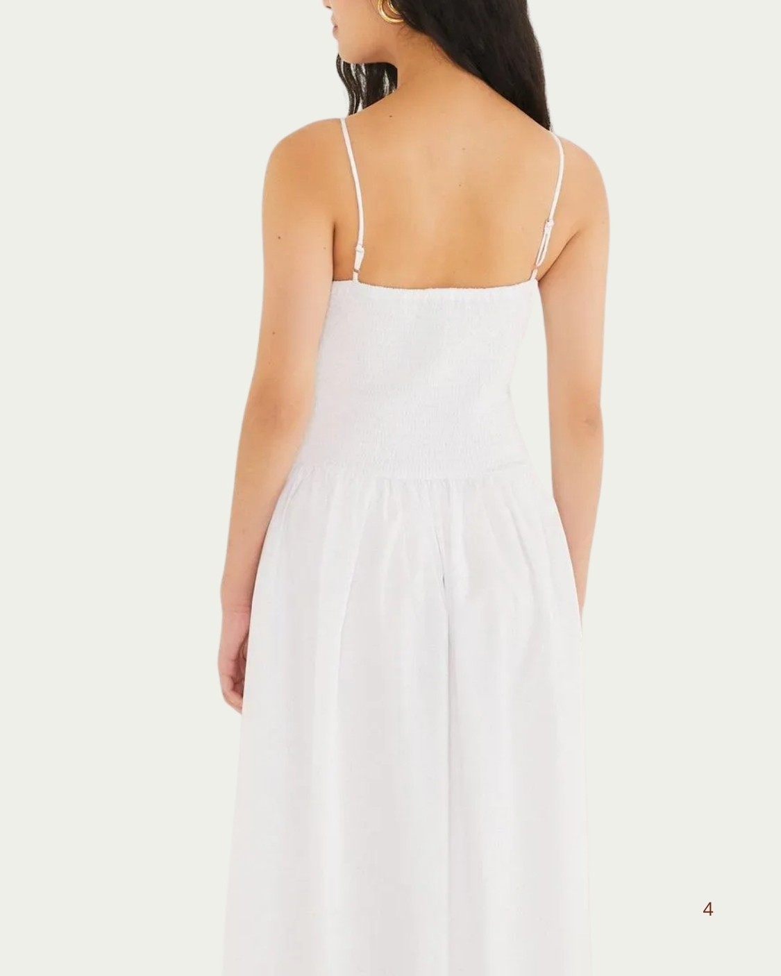 Vestido Longo Farm Detalhe Amarração Branco em Algodão com Recorte Frontal