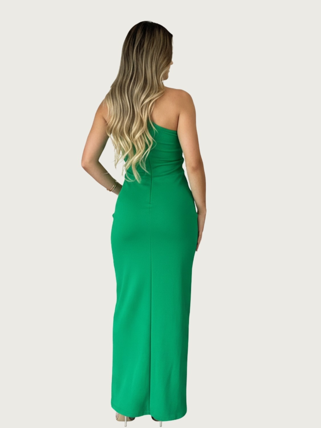 Vestido Super Midi Ombro Verde
