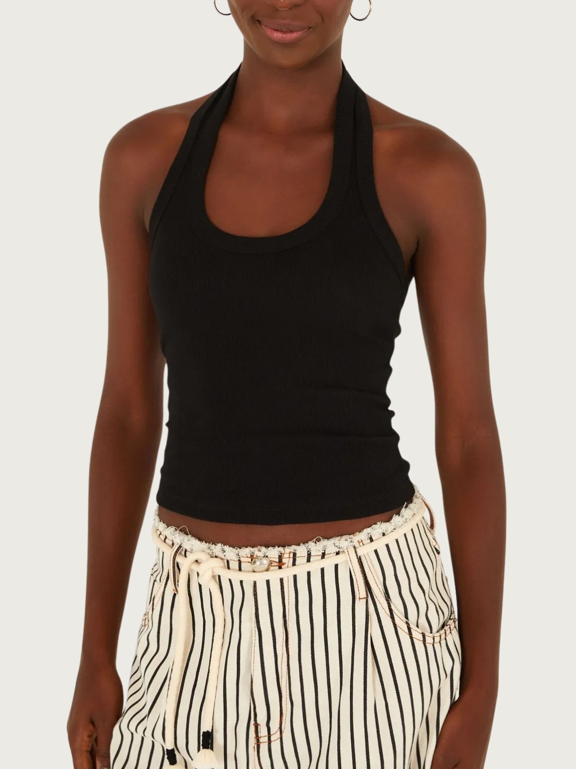 Blusa Frente Única Preta Algodão Farm