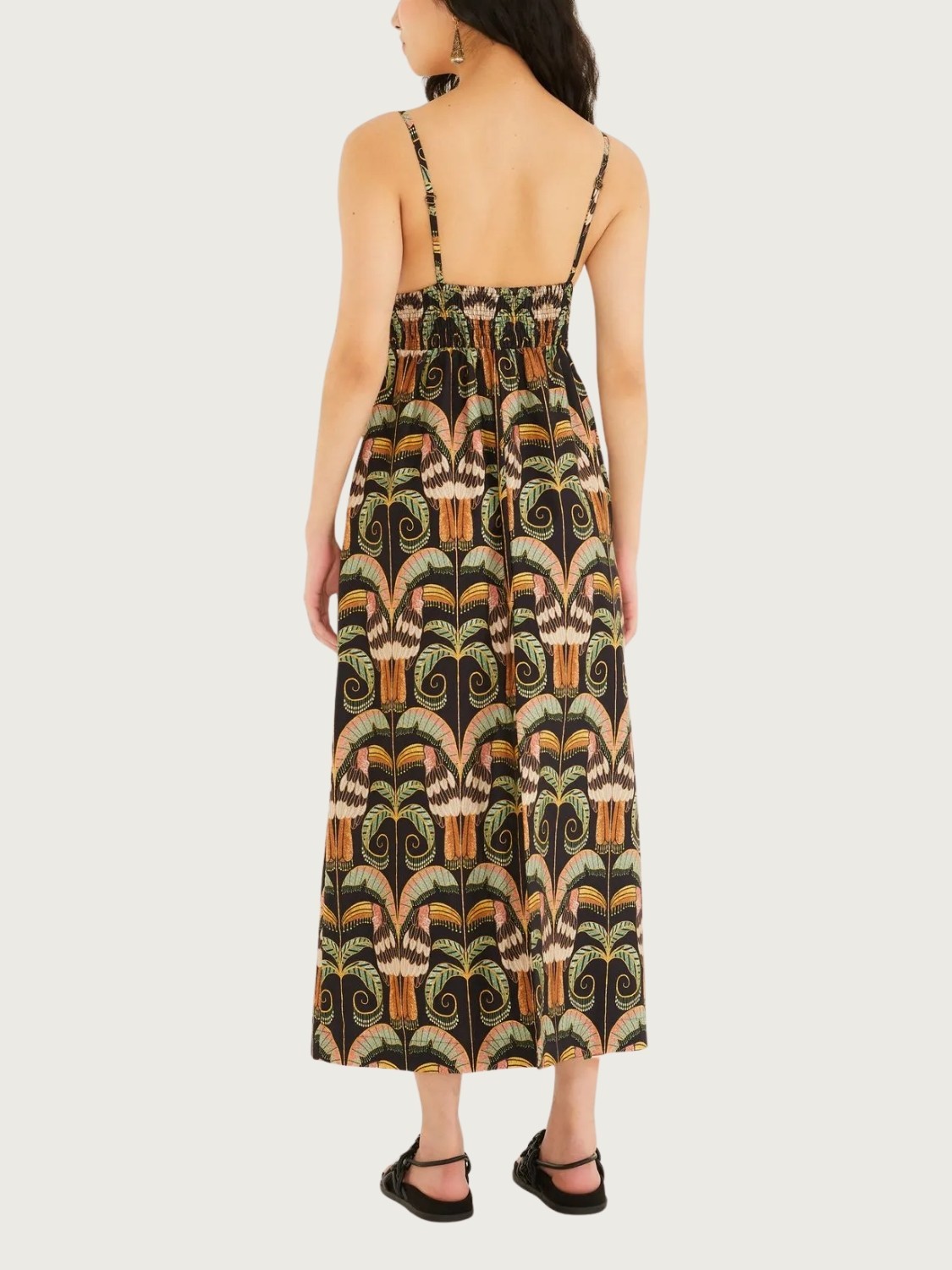 Vestido Longo Preto Tucano Real Algodão Alças Finas