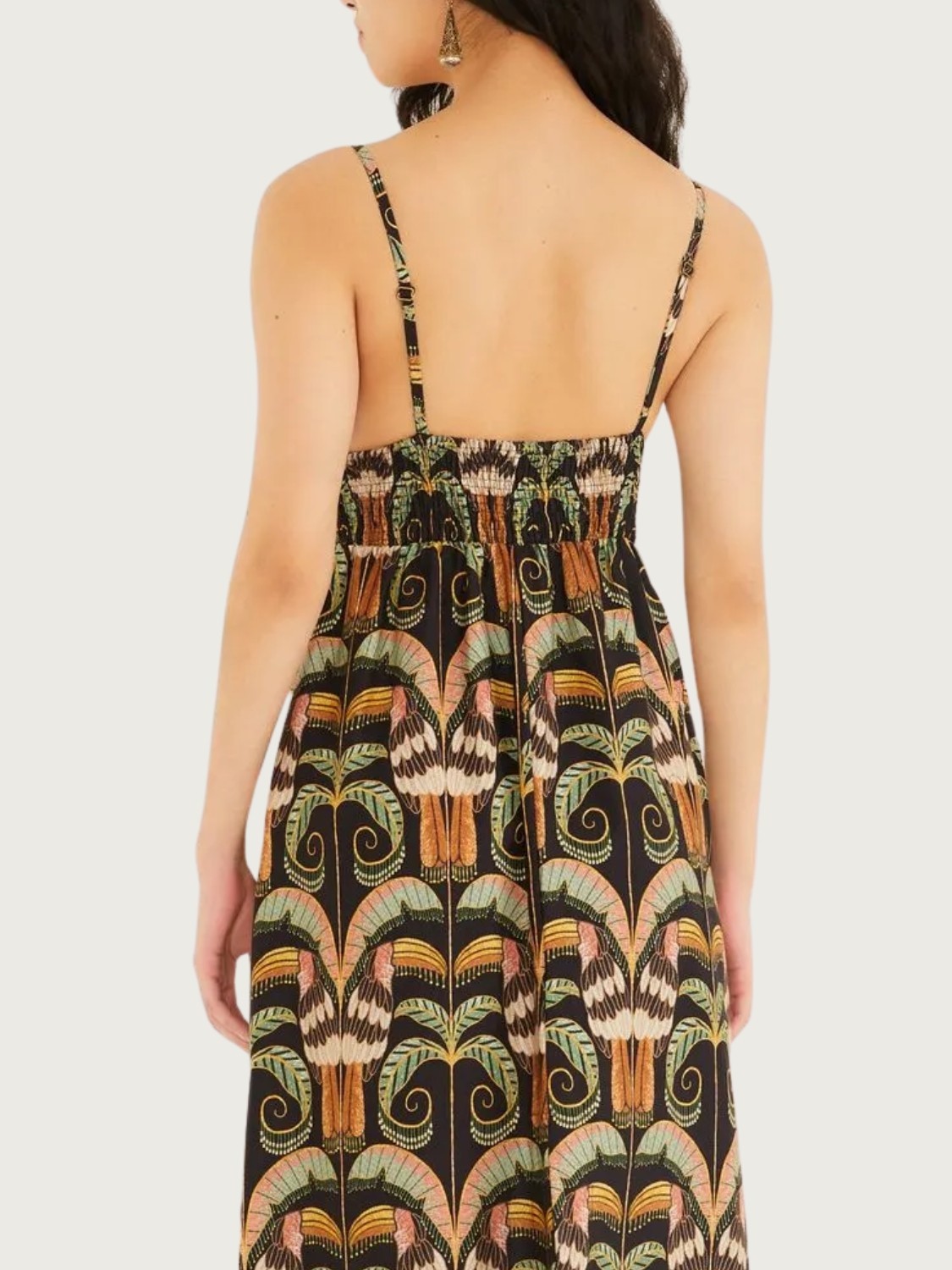 Vestido Longo Preto Tucano Real Algodão Alças Finas