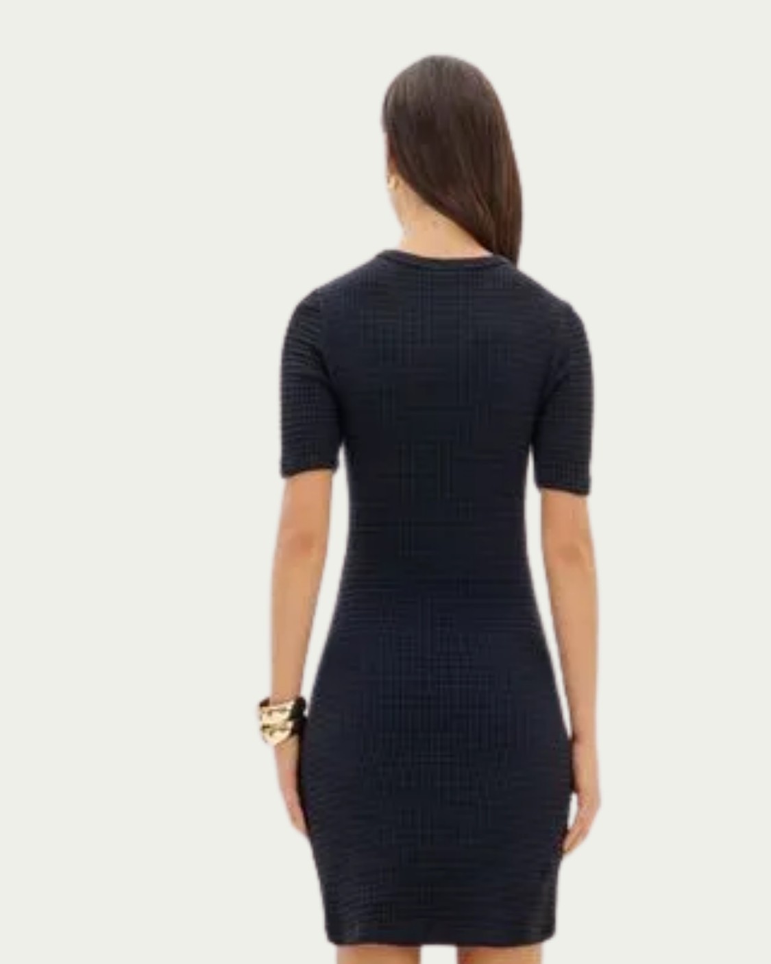 Vestido Curto Preto Lança Perfume Algodão com Manga Curta