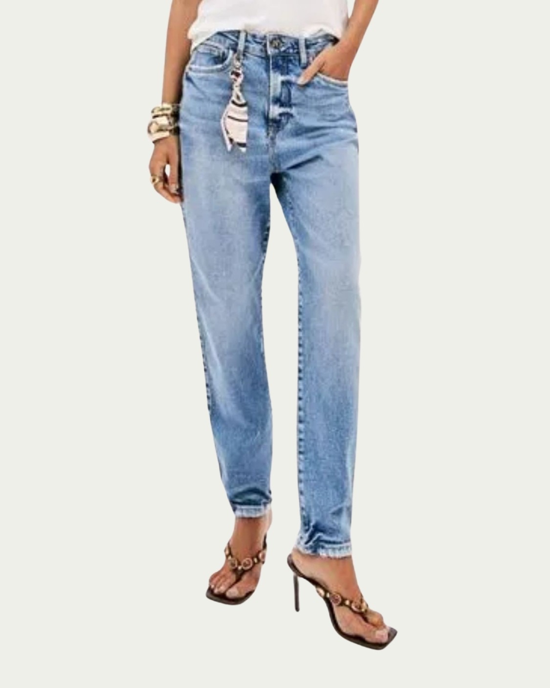 Calça Jeans Luna Mom Super High Azul Lança Perfume