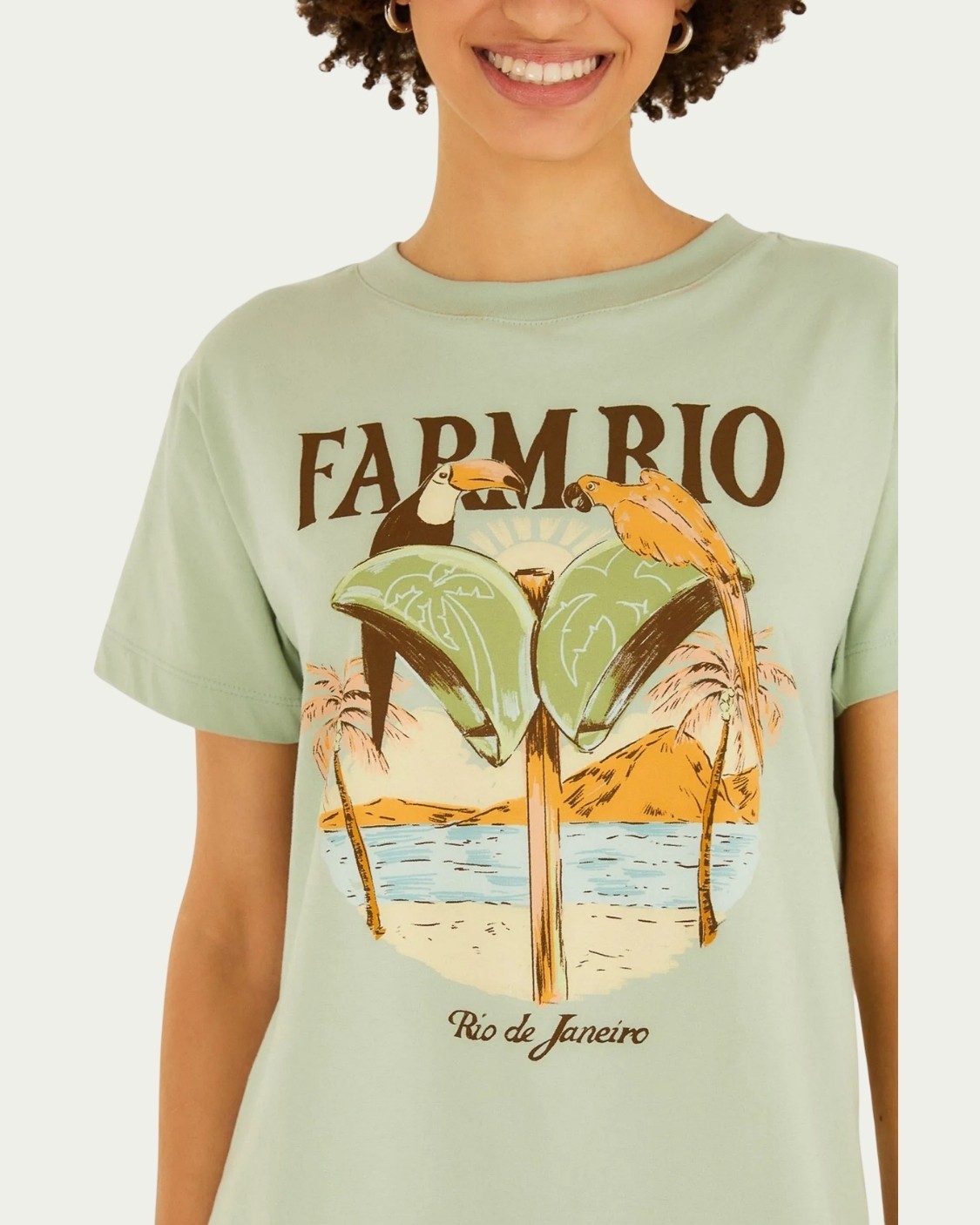 Tshirt Fit Farm Orelhão Rio Verde Algodão com Manga Curta