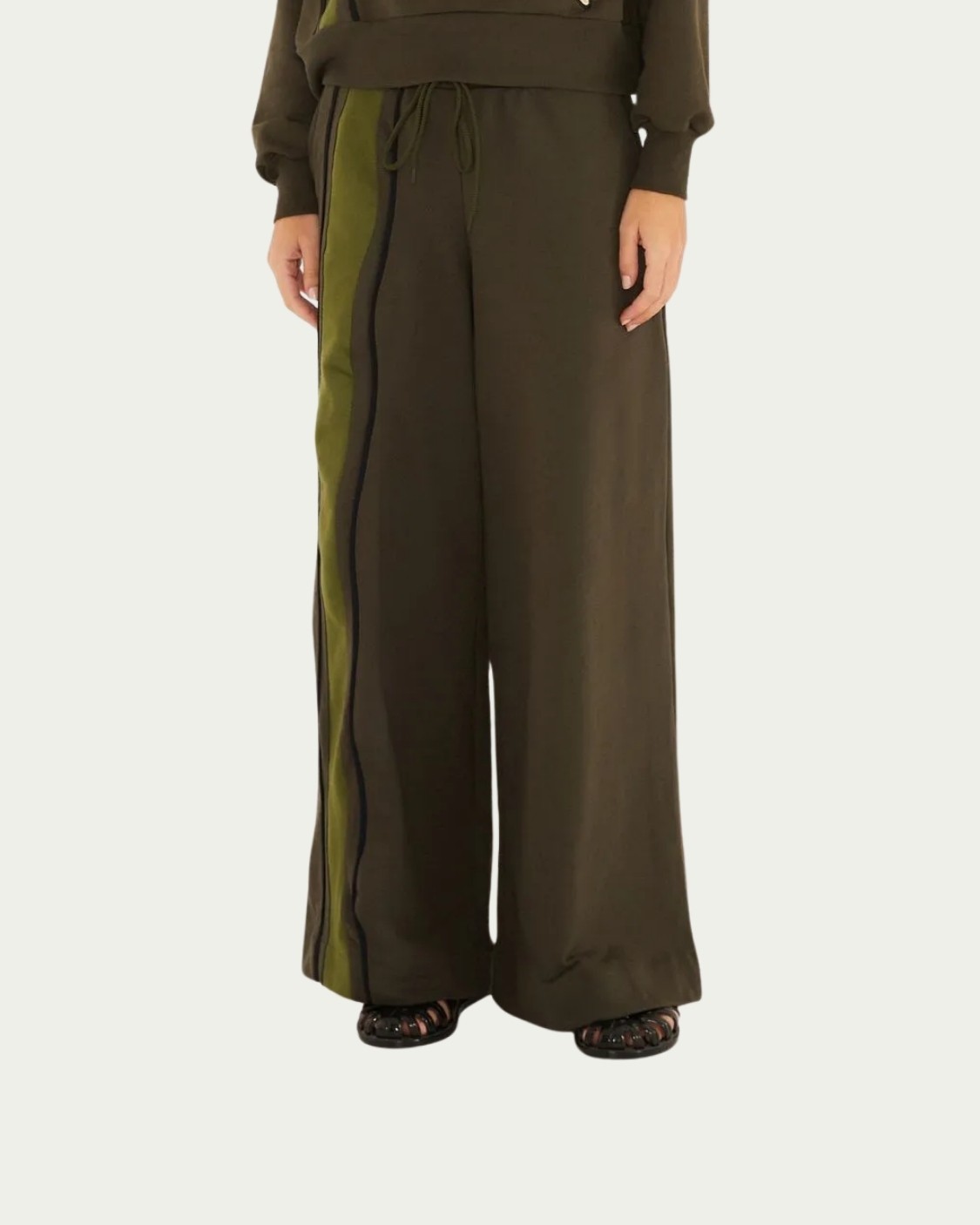 Calça Pantalona Farm Onda Verde Algodão com Manga Comprida