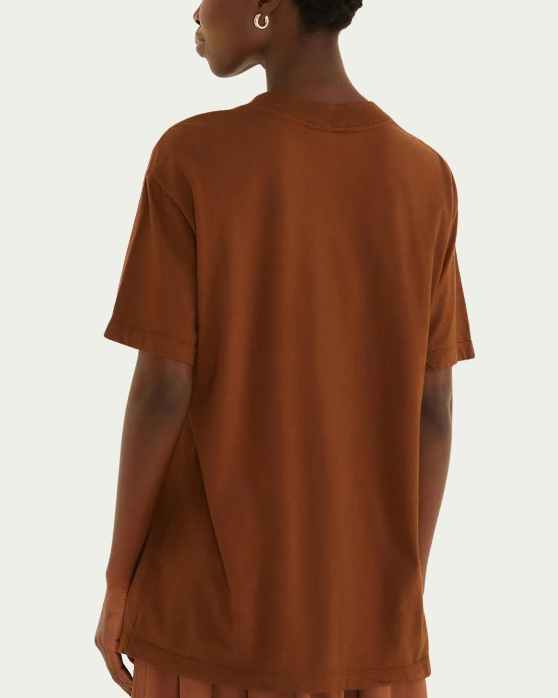 Tshirt Média na Avenida Farm Marrom Algodão com Manga Curta