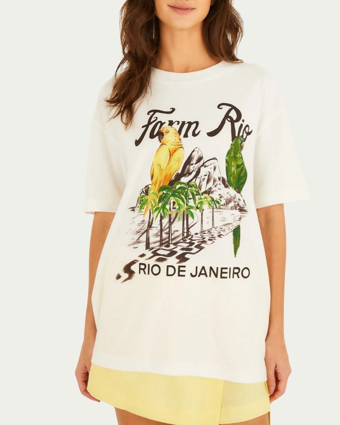 Tshirt Média Farm Dois Irmãos Off White Algodão com Manga Curta