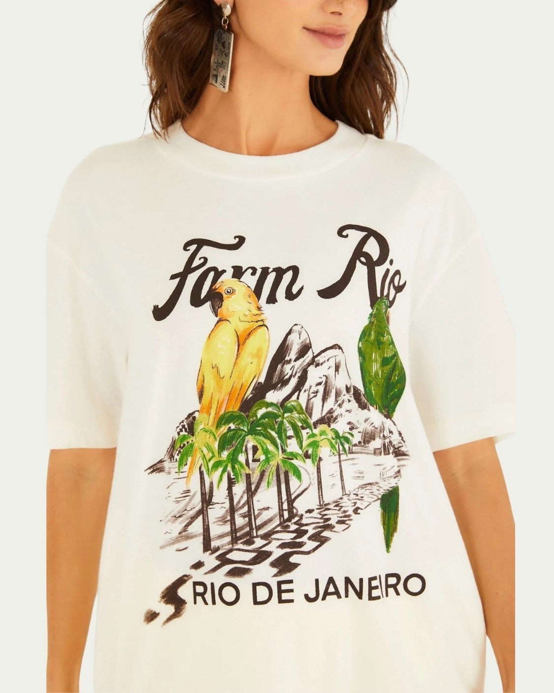 Tshirt Média Farm Dois Irmãos Off White Algodão com Manga Curta