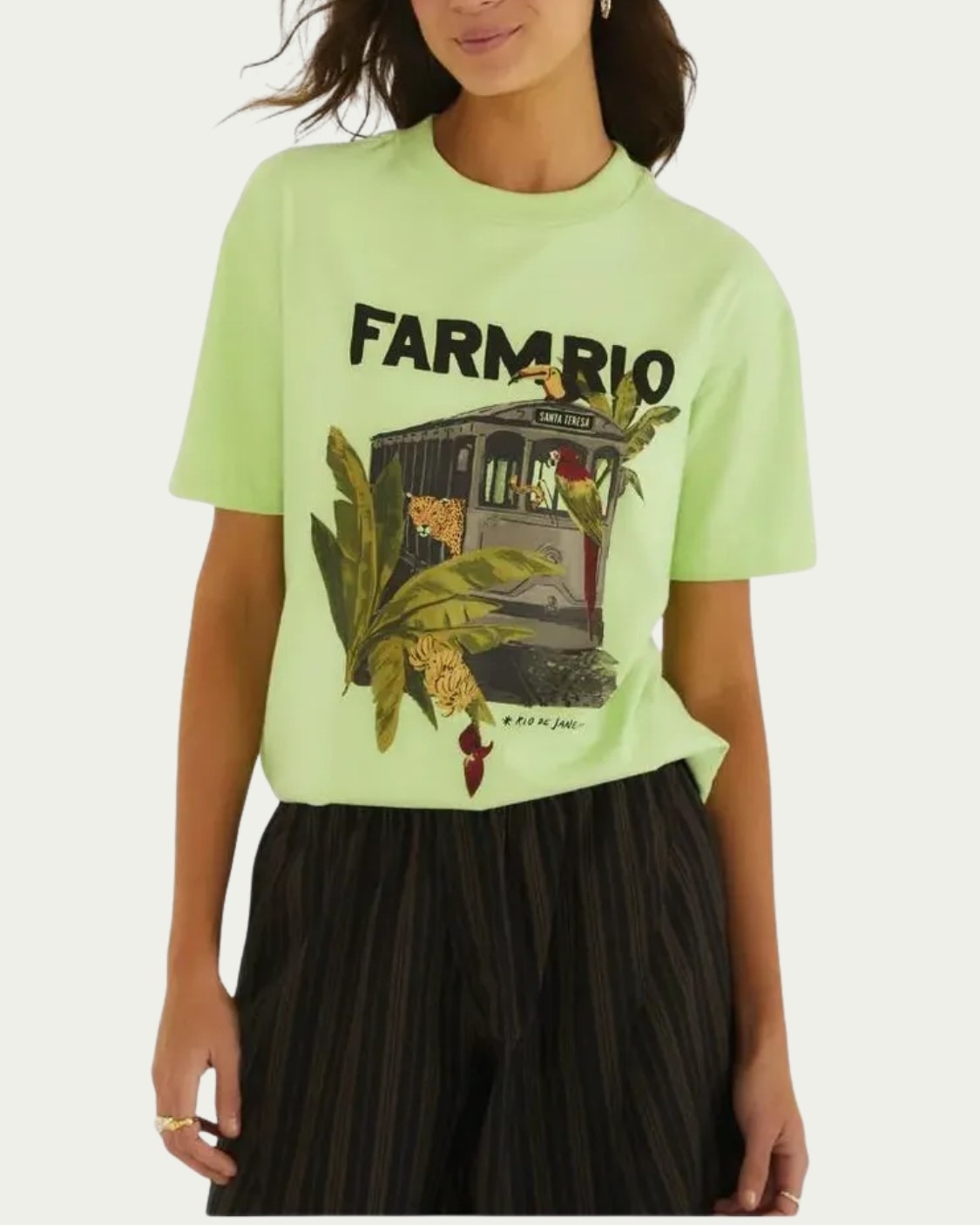 Tshirt Média Farm Bonde Lotado Verde Algodão com Manga Curta
