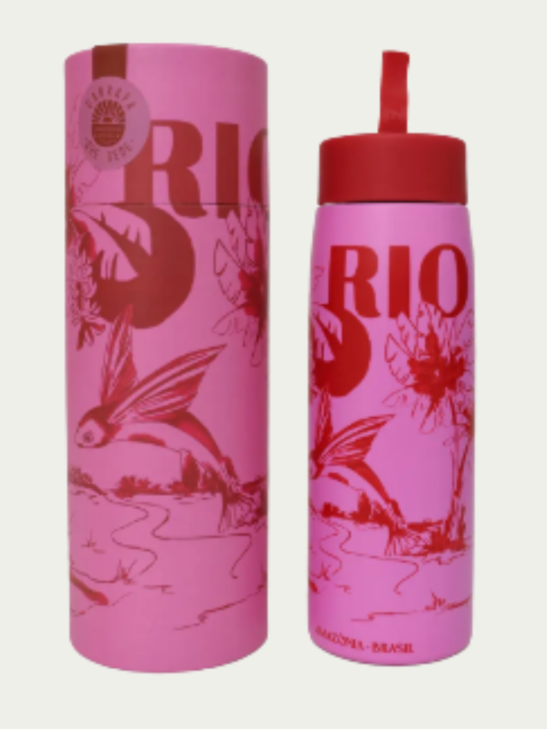 Garrafa Térmica Farm Que Sede 750ml Amalfi Vermelho para Bebidas Quentes e Geladas