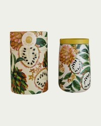 Copo Farm Que Sede 450ML Biriba Off White com Tampa Hermética para Bebidas Quentes e Geladas
