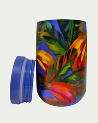 Copo Farm Que Sede 450ML Bananamix em Aço Inoxidável com Tampa Hermética para Bebidas Quentes e Geladas